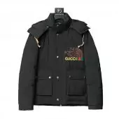 gucci doudoune luxury fashion fille hooded north face zip pockets noir